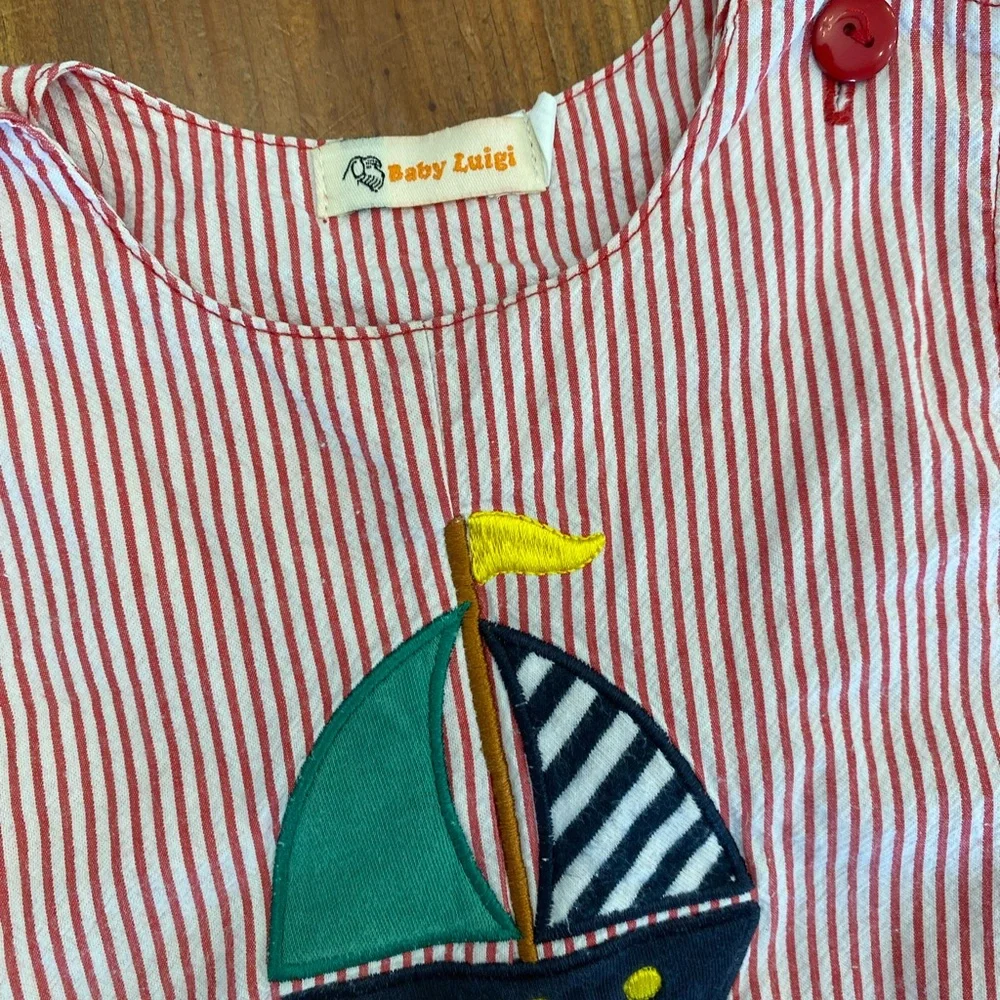 9m Baby Luigi Jon Jon Sailboat‎ Stripes EUC